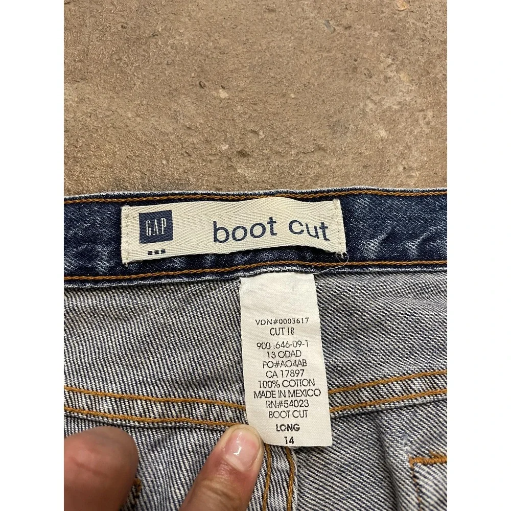 Gap Jeans Womens 14 Long Mid Rise Medium Wash Blue Boot Cut‎ 100% Cotton Denim